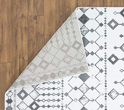 Moroccan Tribal Grey Soft Area Rug