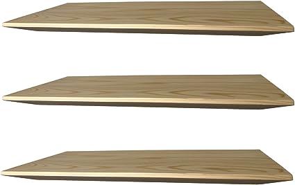 Wood Floating Shelves Wall Mounted Shelf, Display Ledge for Laundry, Kitchen, Bath, Dorm, Set of 3