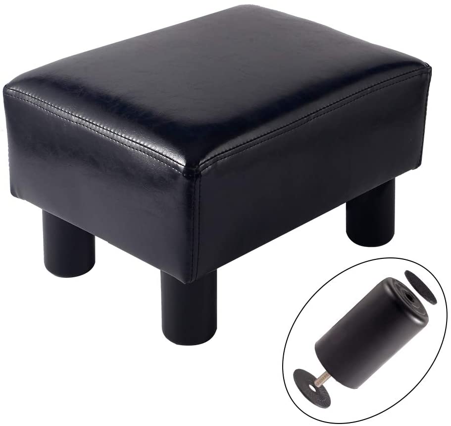 Footstool Footrest PU Leather Modern Seat Chair Small Ottoman Stool