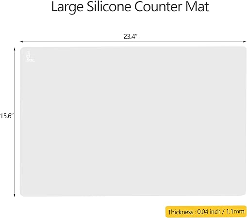 Heat Resistant Thick Silicone Counter, Non Stick Pastry Baking  Mat, 23.4"by15.6",