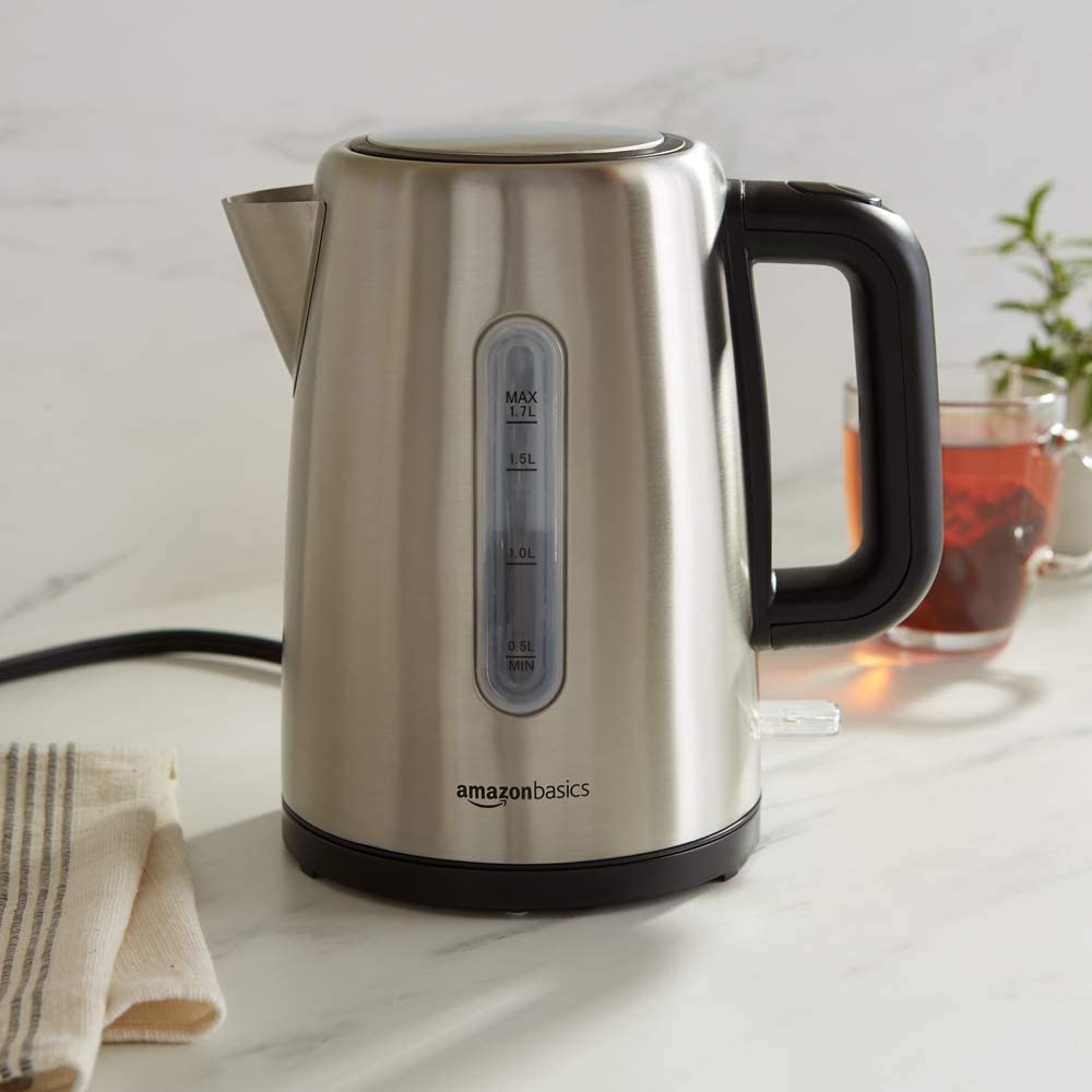 Stainless Steel Fast, Portable Electric Hot Water Kettle for Tea and Coffee, 1.7-Liter