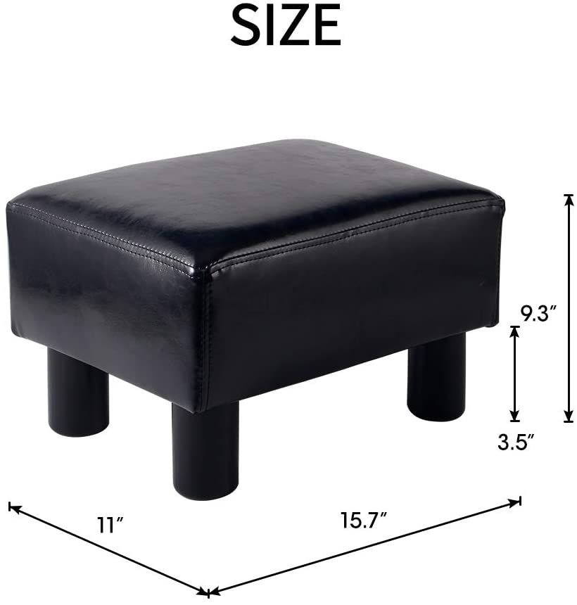 Footstool Footrest PU Leather Modern Seat Chair Small Ottoman Stool