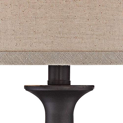 Table Lamps Metal Linen Drum Shade - Set of 2