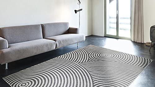 Geometric Light Gray Soft 5' x 7' Area Rug