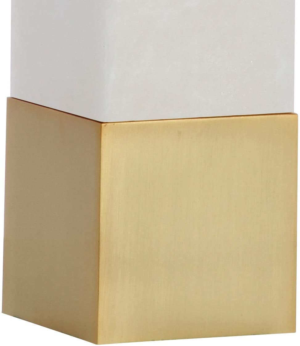 Jeffrey 29" Metal/Marble LED Lamp  Gold/White