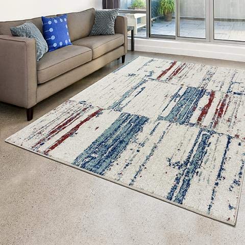 Abstract Ivory Multi Colored Area Rug