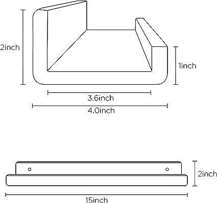 36 Inches Floating Shelves Wall Mounted Clear Acrylic Shelves for Figures, Invisible Floating Bookshelf for Kids and Nursery, 2 Pack (5MM Thick)