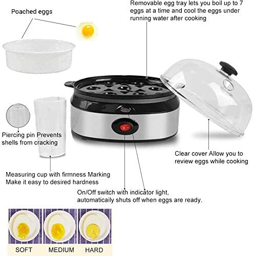 2 in 1 Electric Rapid Stainless 14 Egg Cooker/Steamer Auto Shut Off