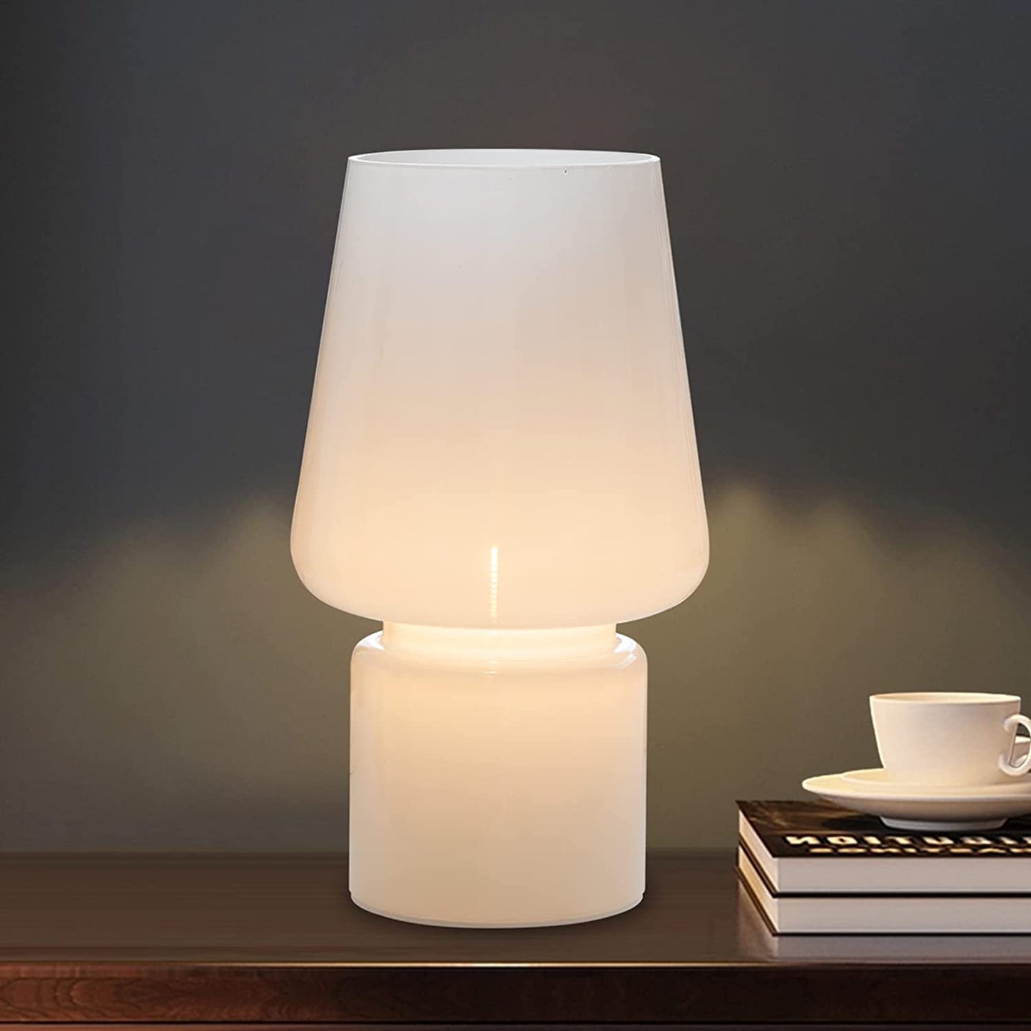 Battery Operated Table Lamps, with LED Bulb (Cream White)