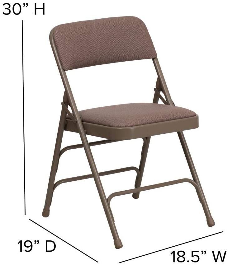 Curved Triple Braced & Double Hinged Fabric Metal Folding Chair