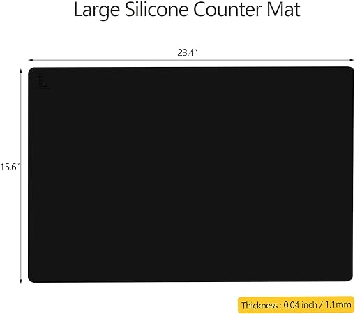 Heat Resistant Thick Silicone Counter, Non Stick Pastry Baking  Mat, 23.4"by15.6",