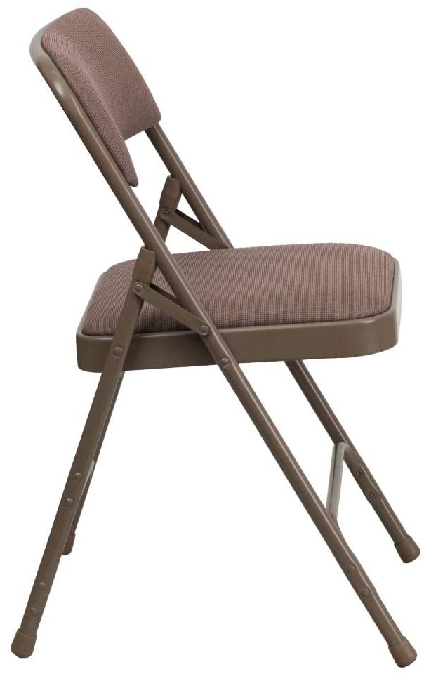 Curved Triple Braced & Double Hinged Fabric Metal Folding Chair