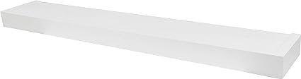 515663 Modern 36" Floating Shelf Holds up to 25lbs, Easy Tool-Free Dry Wall Installation, Flat, eCommerce Packaging, White