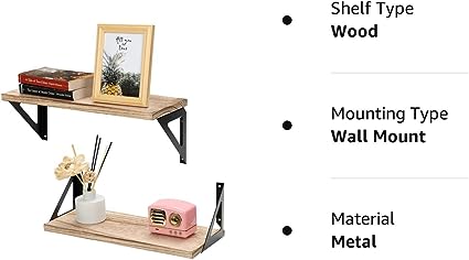 Floating Picture Ledge Shelves Set of 2,