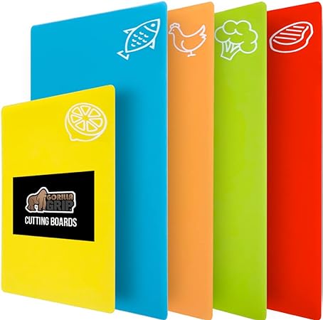 BPA-Free Flexible Cutting Boards Set of 4,