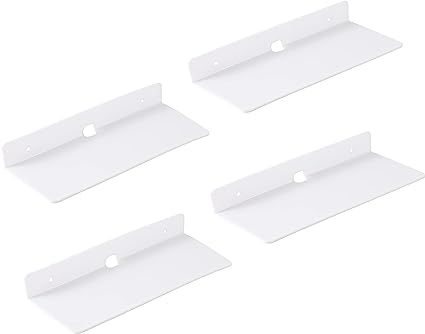 4 PCS Clear Small Acrylic Floating Wall Shelves,9 Inch Adhesive Display Shelf for Nintendo Switch/Smart Speaker/Security Cameras/Action Figures,No Damage Expand Wall Space