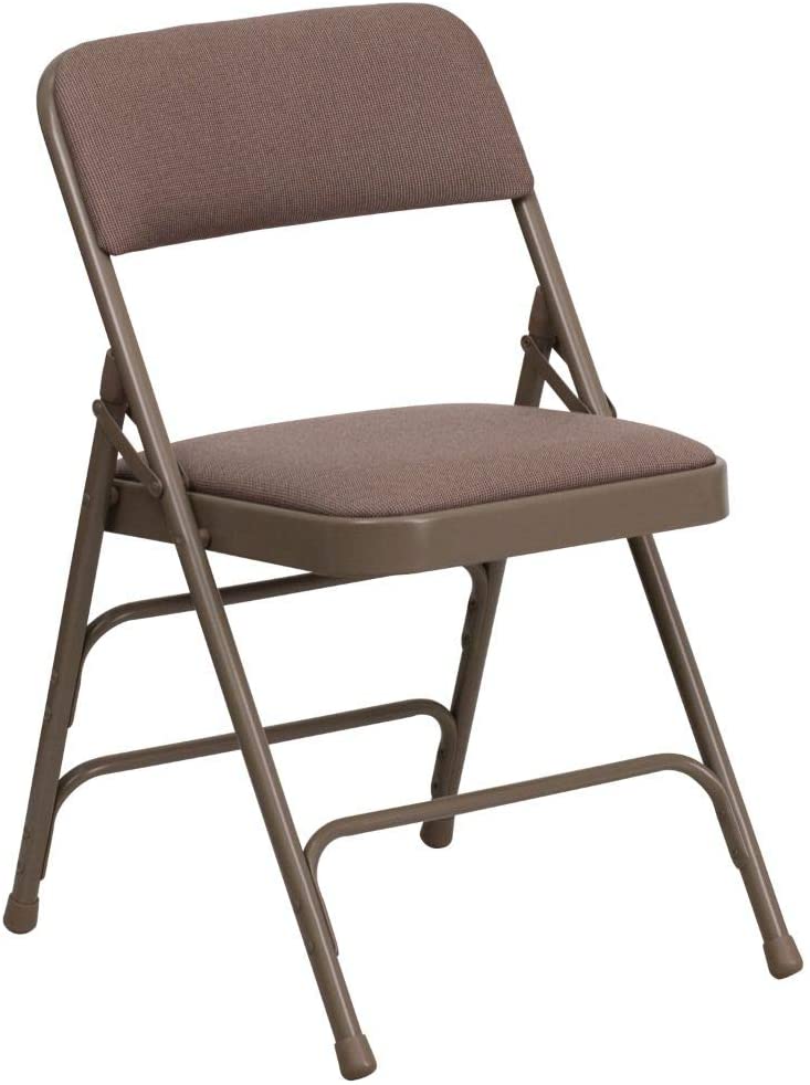 Curved Triple Braced & Double Hinged Fabric Metal Folding Chair