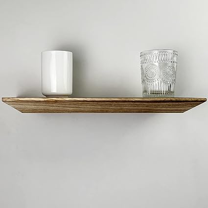 Wood Floating Shelves Wall Mounted Shelf, Display Ledge for Laundry, Kitchen, Bath, Dorm, Set of 3