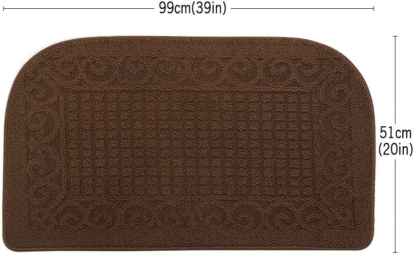 27X18 Inch Anti Fatigue Mats Made of 100% Polypropylene Half Round Cushion Specialized in Anti Slippery and Machine Washable (Beige 1 pc)