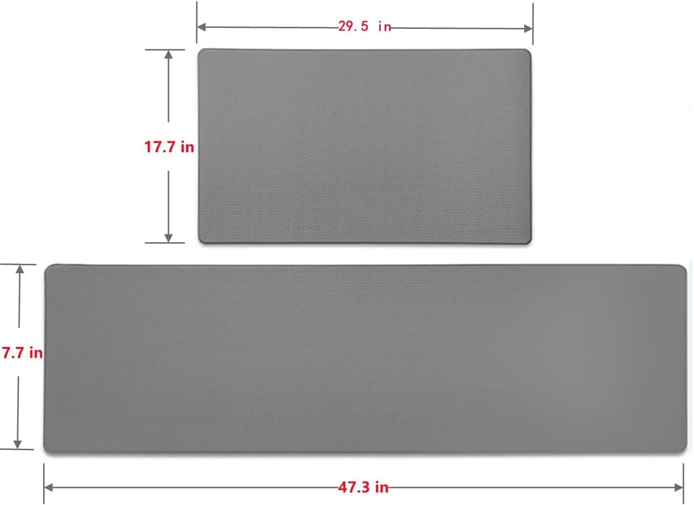 [2 PCS] Cushioned Anti Fatigue Kitchen Runner，(17 x 47 +17 x 29 in) - (Turquoise Blue)