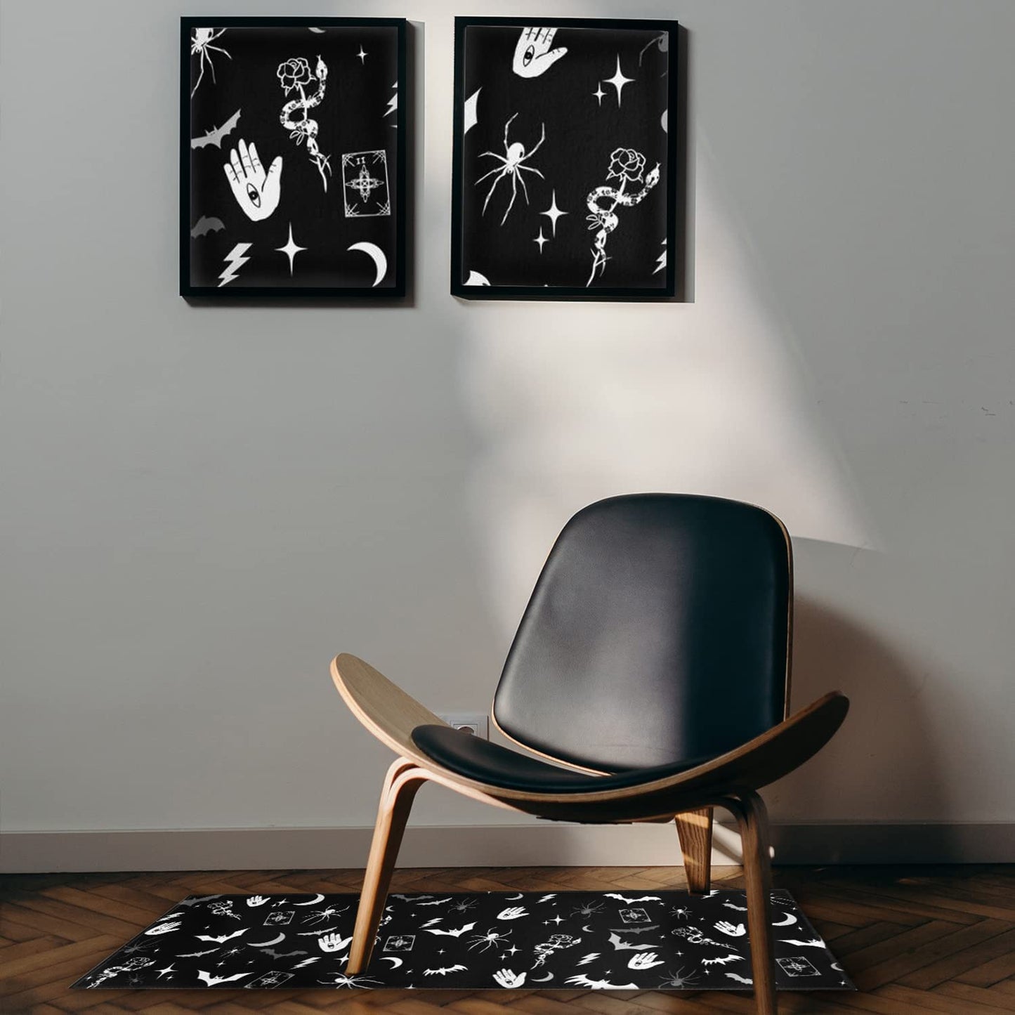 Set of 2- Plant Floral Butterfly Kitchen Rugs with Runner Decor Accessories Things - 17x30 and 17x48 Inch