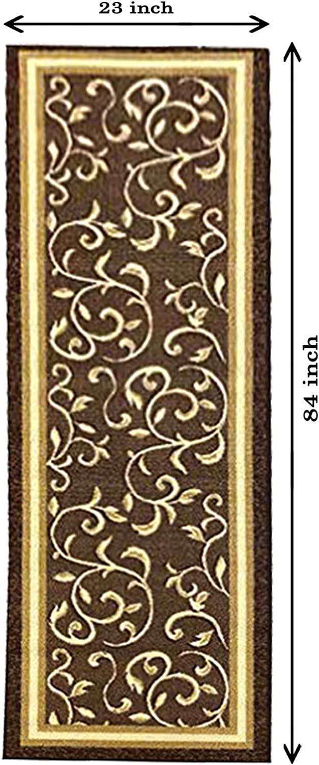 Non Slip Rubber Back  Kitchen Rug Anti Slip Stair Treads (Red, Runner (20" x 59"))