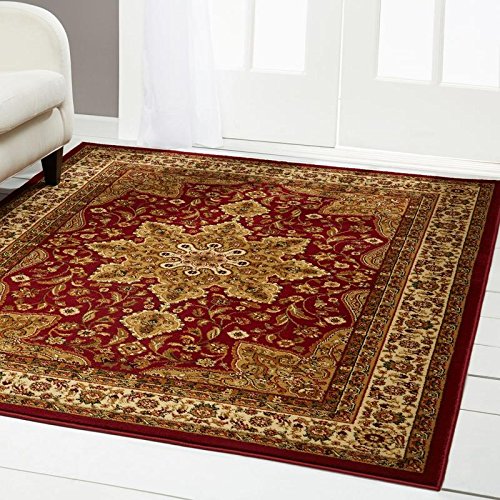 Traditional Red Soft Area Rug