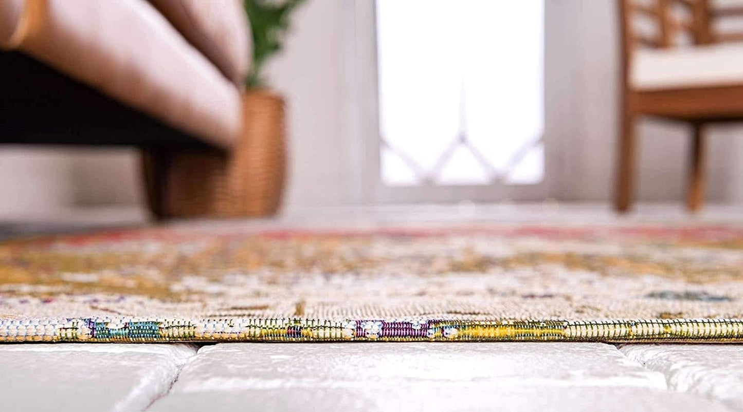 Outdoor Modern Collection Rustic Colorful Abstract Transitional Flatweave Multi Area Rug