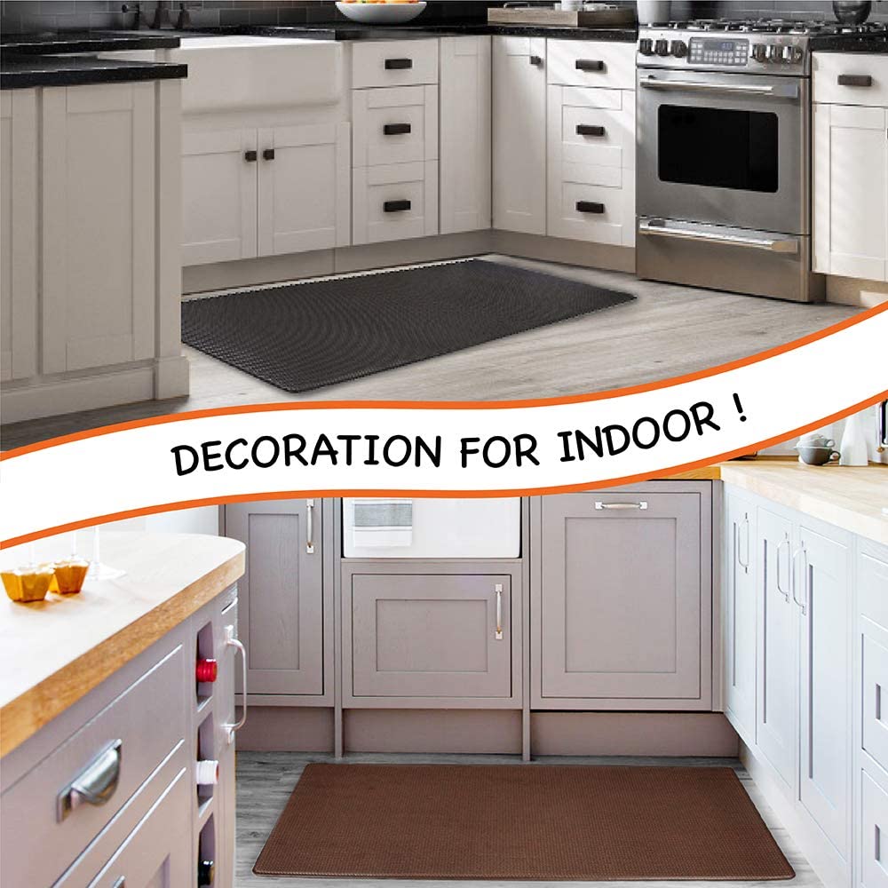 Anti Fatigue Reversible Cushioned Memory Foam Kitchen Rug Pad, 32x17 (Marble Gray)