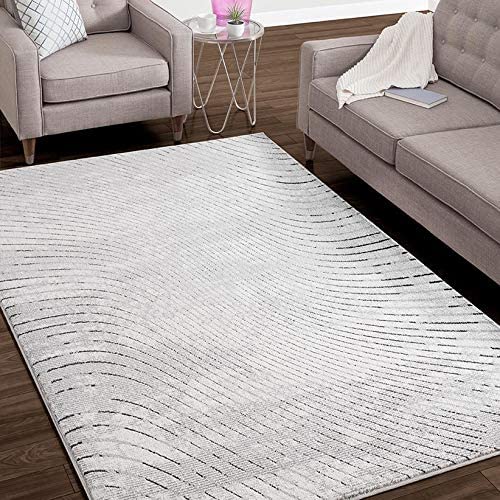 Serena Abstract Grey Soft Area Rug