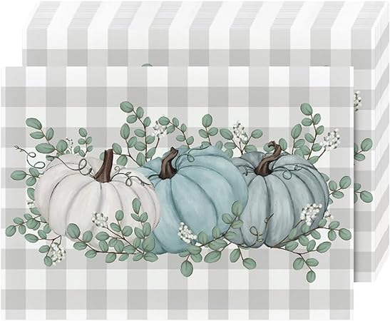 50 Pack, 10x14 Inch Seasonal Thanksgiving Disposable Place Mat for Party Dining Decoration