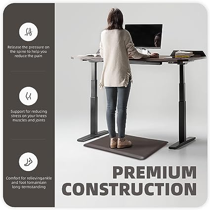 Anti Fatigue Floor Comfort Mat 3/4 Inch Thick 24" 70" Perfect for Standing Desks, Kitchen Sink, Stove, Dishwasher, Countertop, Office or Garage, Beige