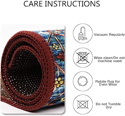 Non-Slip Distressed Vintage Persian Oriental, Small Accent Throw Low Pile Traditional Area Rug - 2' X 3'