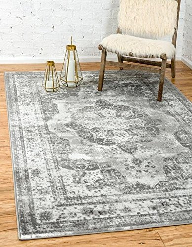 Vintage Grey/Light Grey Ivory  Soft Area Rugs