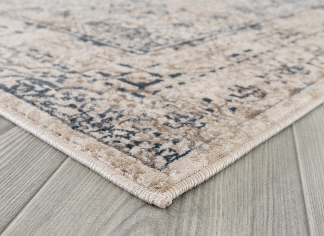 Wood bridge Collection Cream Oriental Soft Area Rug