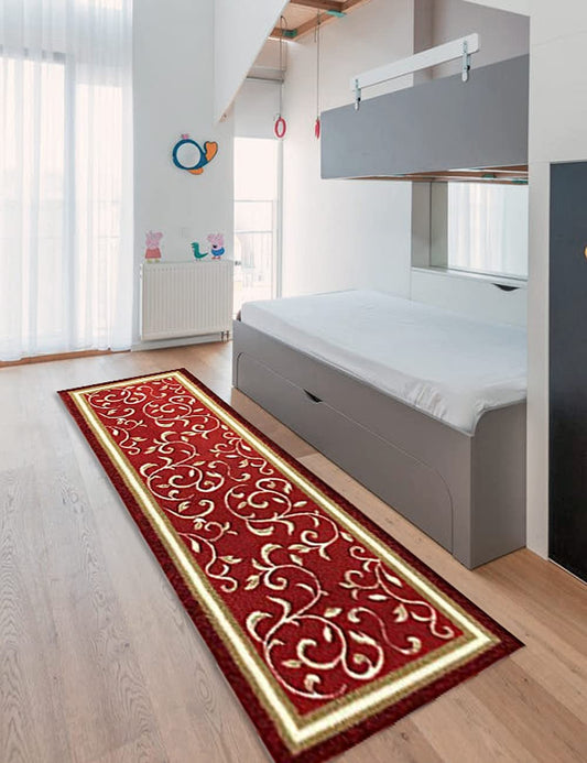 Non Slip Rubber Back  Kitchen Rug Anti Slip Stair Treads (Red, Runner (20" x 59"))