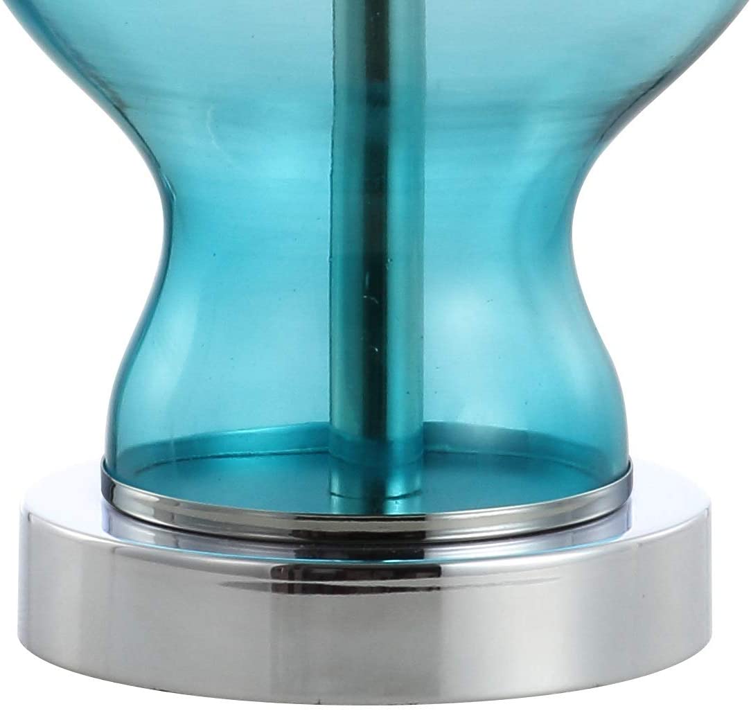 Mer 20.5" Glass/Metal LED Lamp Aqua