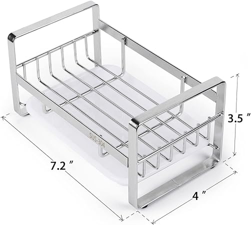 304 Stainless Steel Kitchen Soap Dispenser Caddy Organizer,
