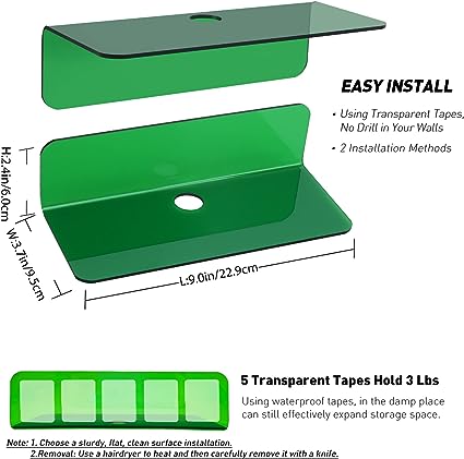 Clear Acrylic Floating Shelves Set of 2