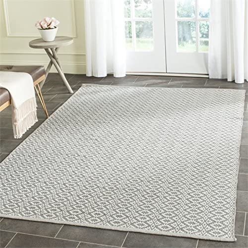 Handmade Cotton Soft Rug, Ivory / Grey