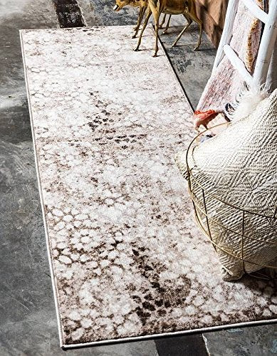 Vintage Brown Beige Ivory Area Rug