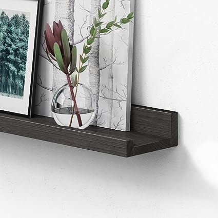 Black Floating Shelves 36 Inches Long,  Picture Ledge Shelf Set of 4, Connect 2 Shelves as 72 Inch Wide