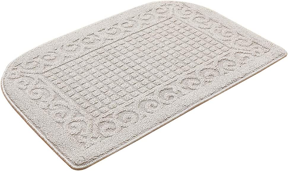 27X18 Inch Anti Fatigue Mats Made of 100% Polypropylene Half Round Cushion Specialized in Anti Slippery and Machine Washable (Beige 1 pc)