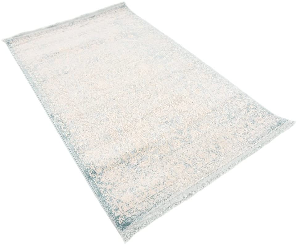 Traditional Distressed Vintage Classic Light Blue Soft Area Rug