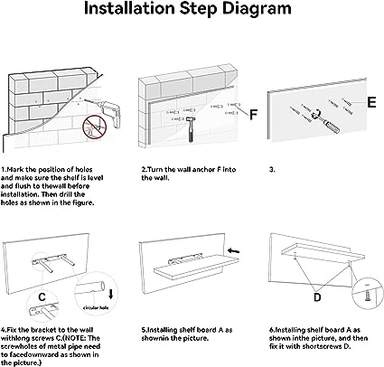 4 Sets White Floating Shelves for Wall