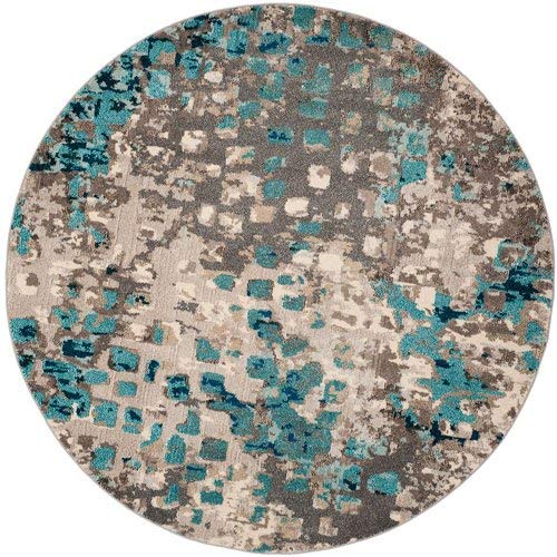 Abstract Grey Light Blue Soft Area Rug