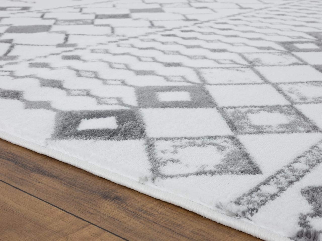 Moroccan Tribal Grey Soft Area Rug