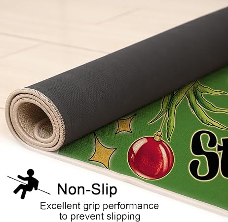 Non Skid Washable Black and White Boho Kitchen Rug Sets of 2, 17x29 and 17x47 Inch
