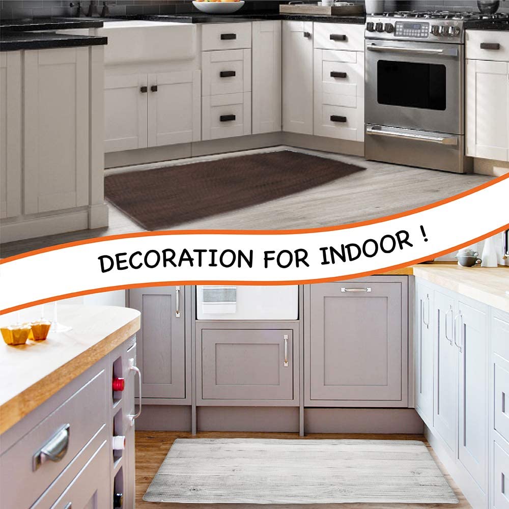 Anti Fatigue Reversible Cushioned Memory Foam Kitchen Rug Pad, 32x17 (Marble Gray)