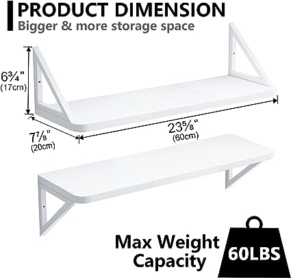 24 inch Floating Shelves Wall Storage Décor, Set of 2